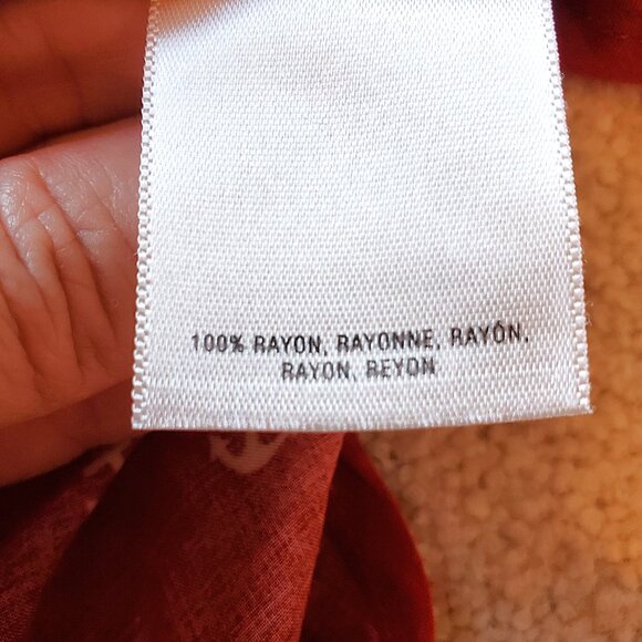 Maeve Red Anchor Print Long Sleeve Button Up Blouse Top Women's Sz 10 Pintucking - Picture 5 of 8